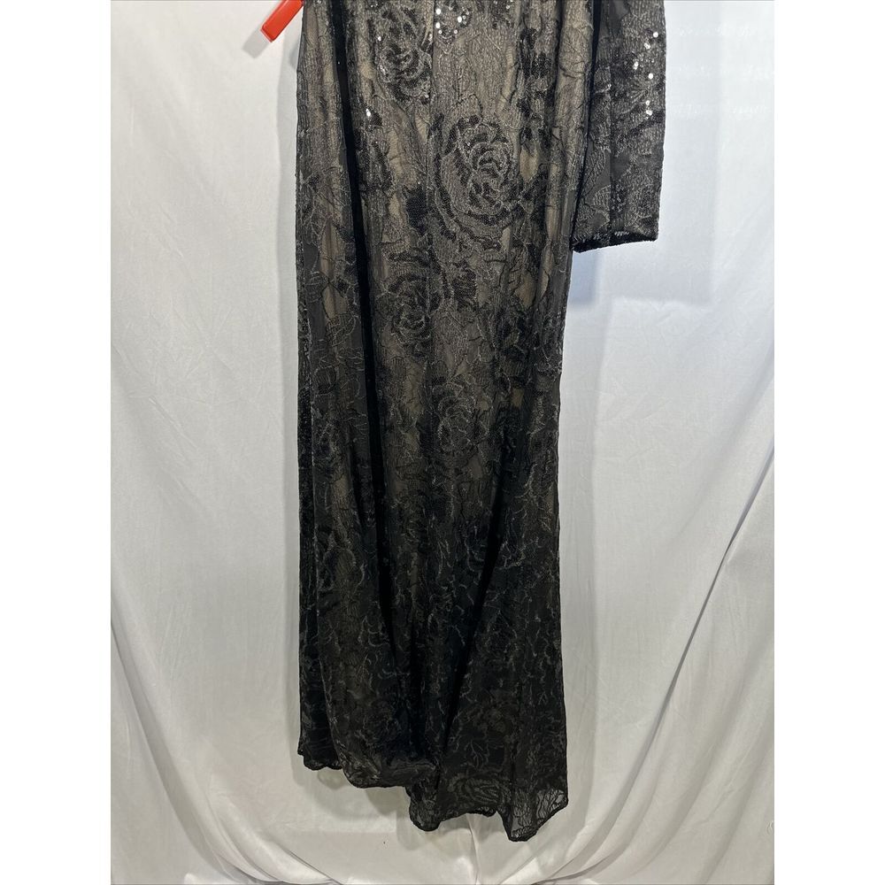 NWT $698 Mac Duggal [ 10 ] Embellished One‎ Puff Sleeve Trumpet Gown Black G1646 - Picture 16 of 16